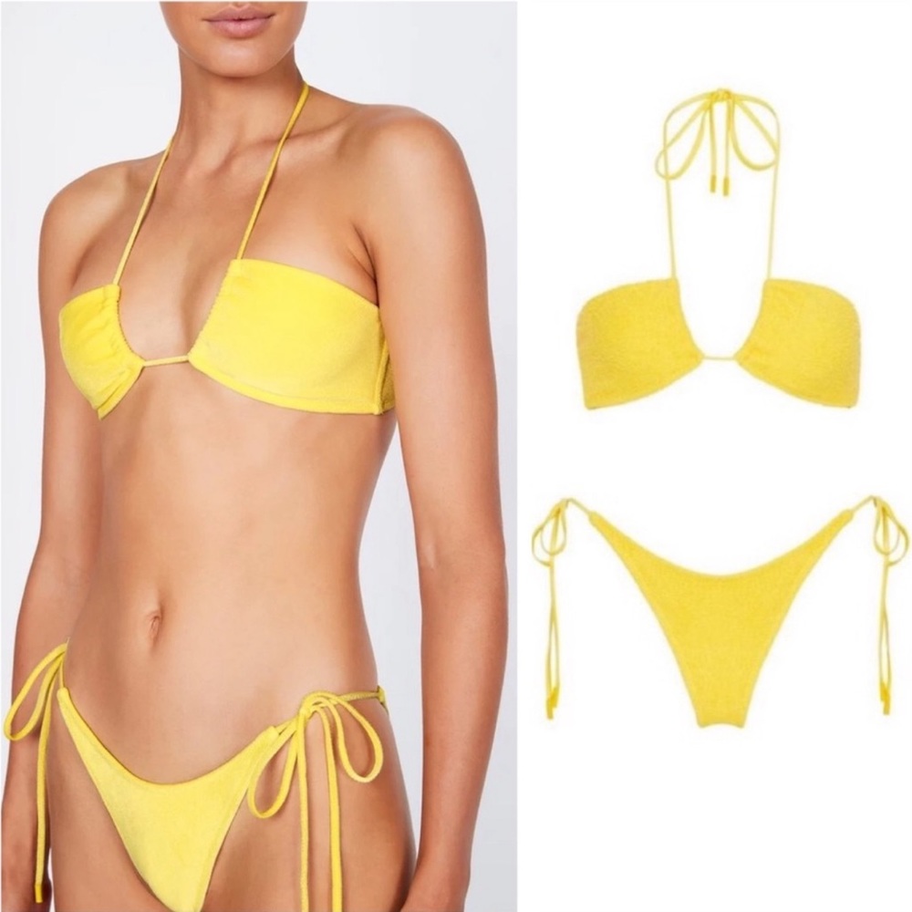 TRIANGL ASTER SORBET YELLOW VELVET NO BAG NEW WITH TAGS